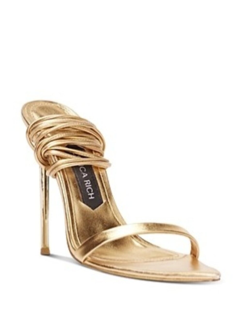Jessica Rich Women's Rich Stiletto Tie Sandals, Gold, 40 Eu / 10 M Us